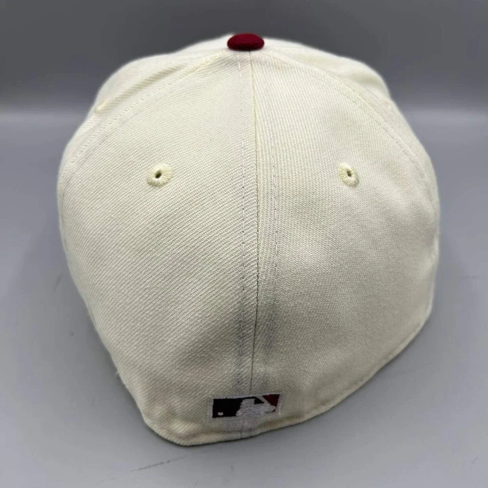 Cincinnati Reds Hat Men‎ 7 3/8 White Red 59Fifty New Era MLB Fitted Cap